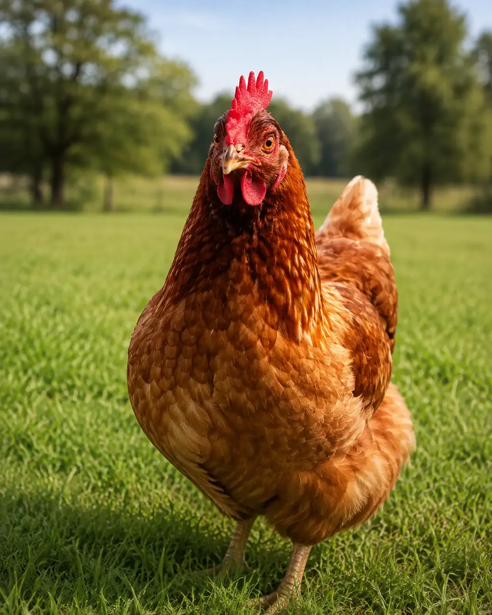 Gallina en un entorno rural